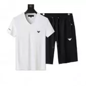 2021 armani Trainingsanzug manche courte homme v neck t-shirt shorts blanc